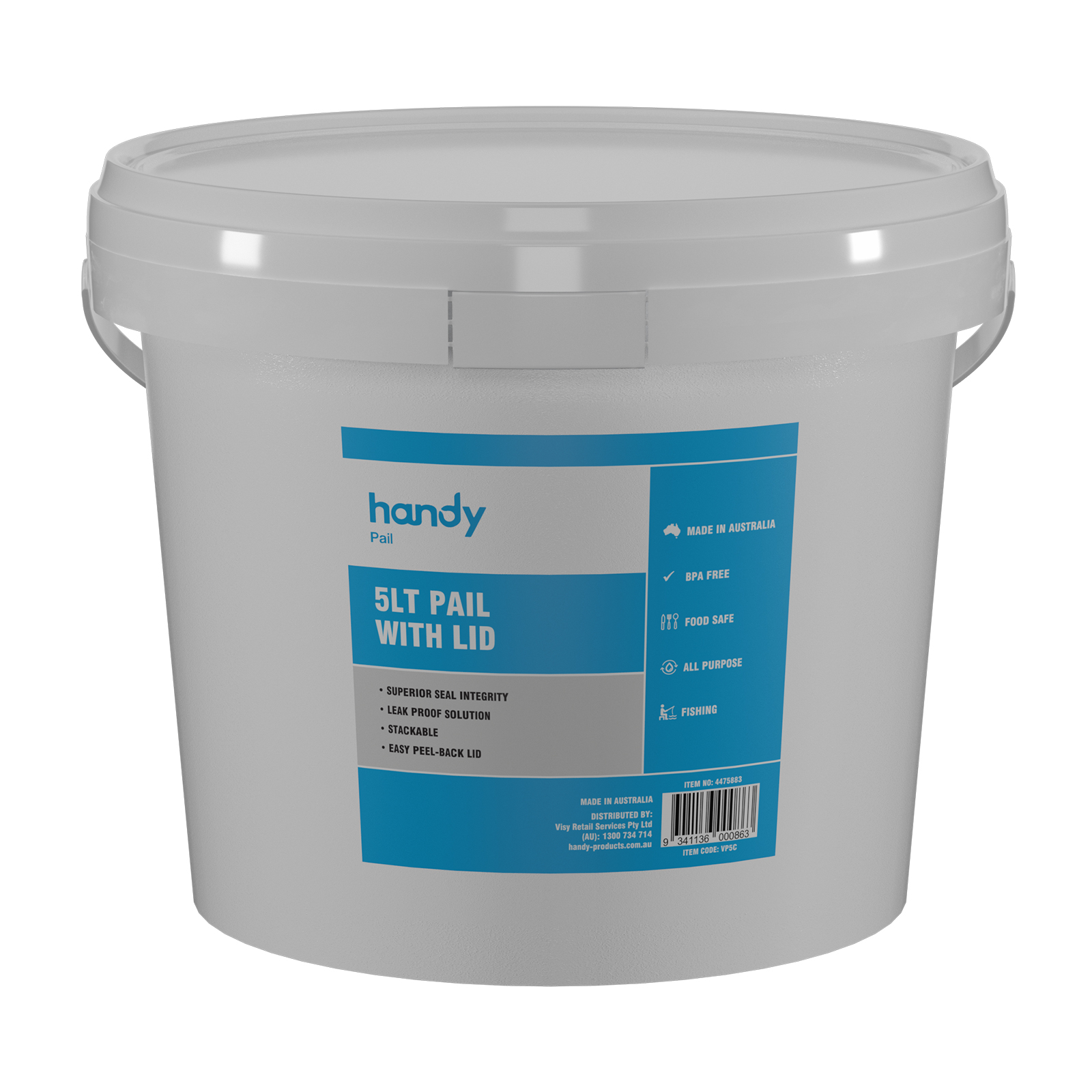 Handy Pail Bucket With Lid 5L